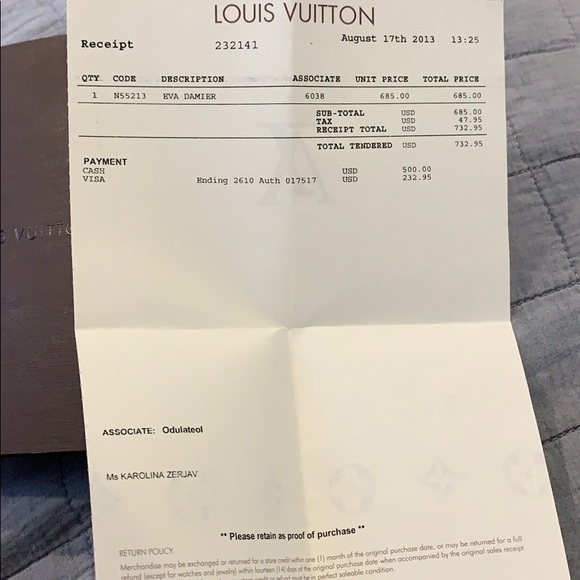 ♦️SOLD♦️ Authentic Louis Vuitton Eva Clutch - Picture 11 of 13